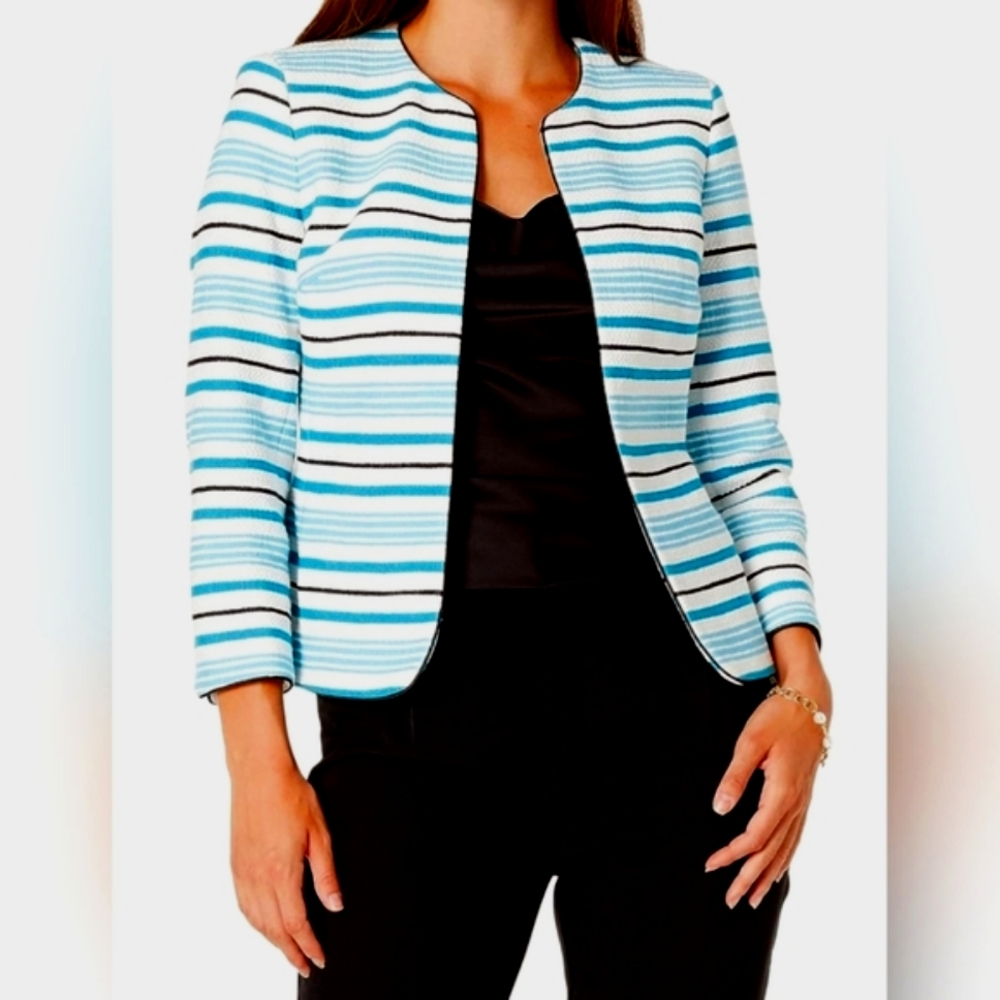 NWT, Anne Klein Women's Collarless Open Front Cardigan Jacket